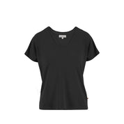 T-shirt met v-hals - off black