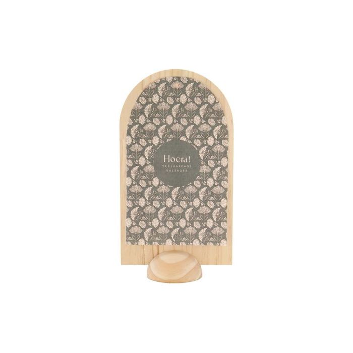 Verjaardagskalender op houten standaard