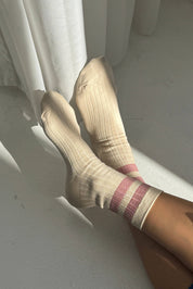 her varsity socks - rose