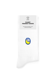 white banana sticker crew socks