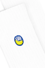 white banana sticker crew socks