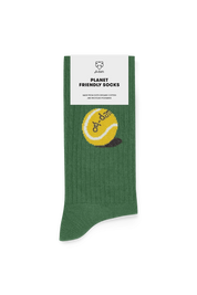 green tennisball crew socks