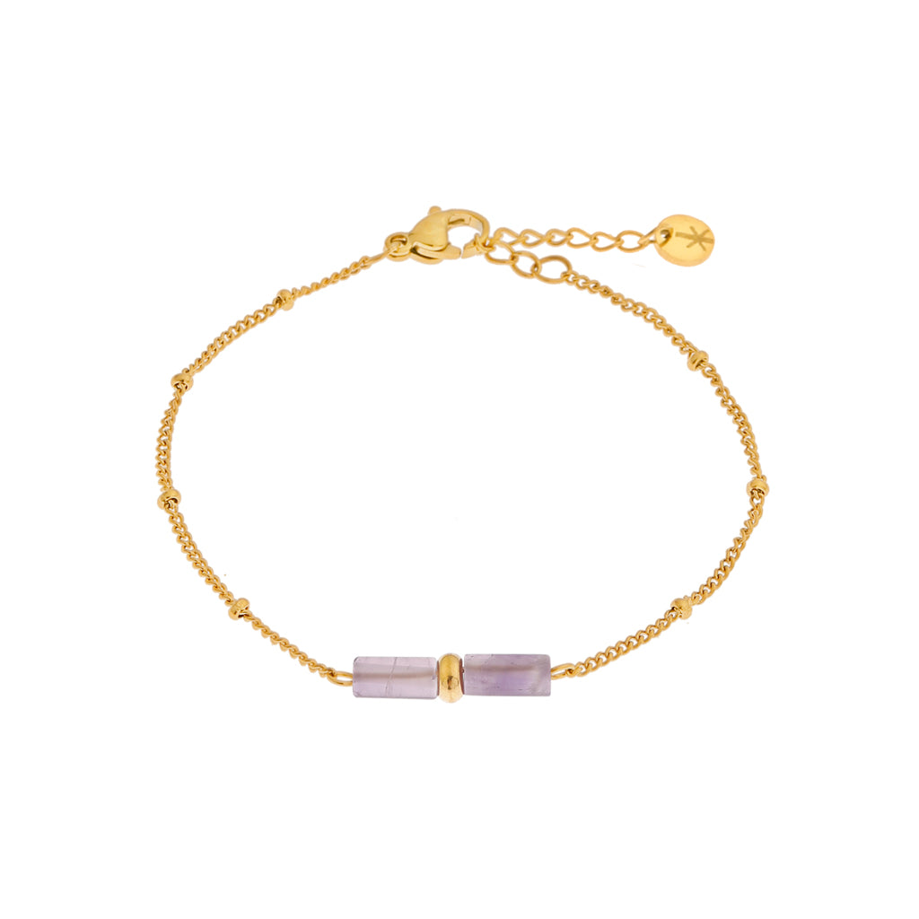 Armband - Purple tube gold