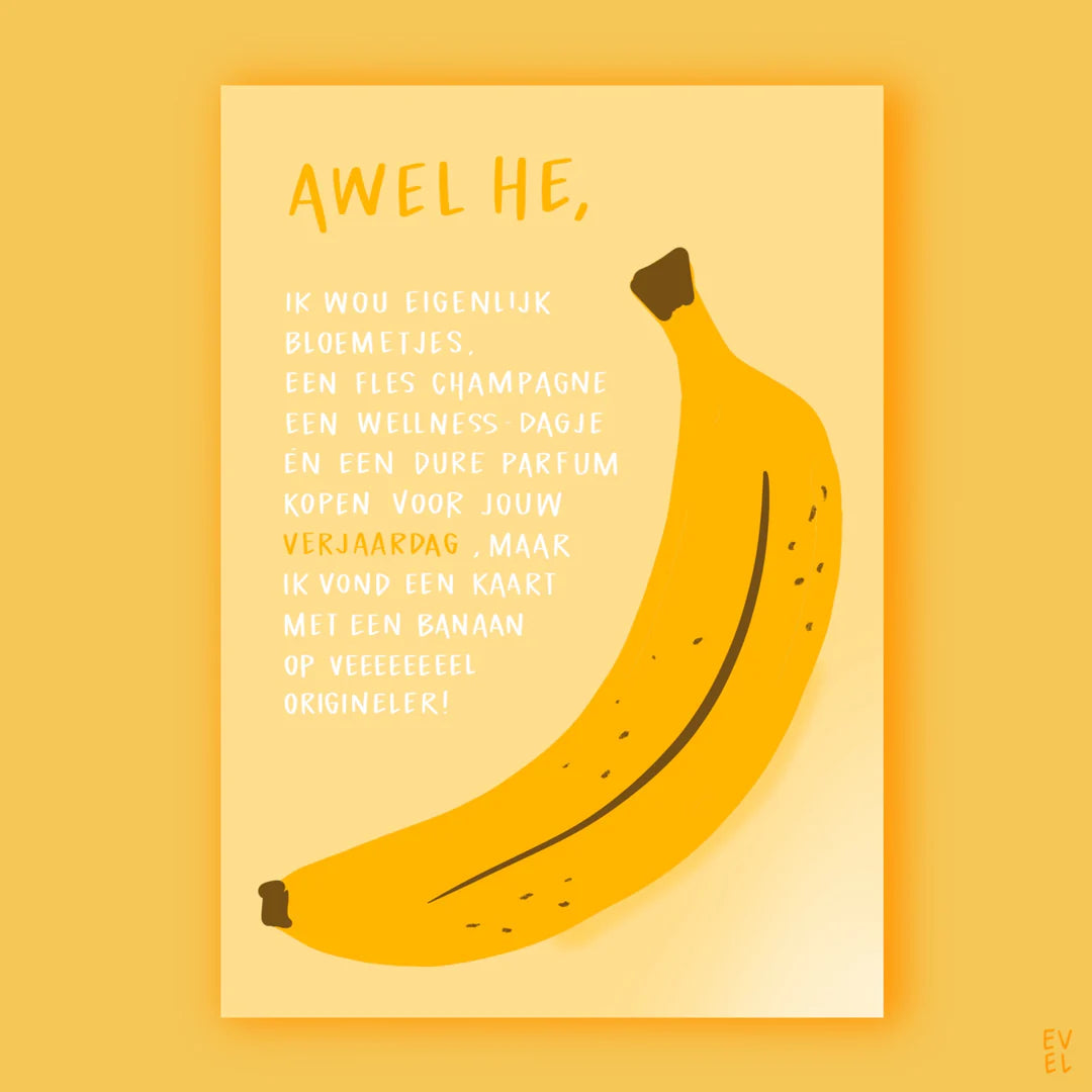 Kaart - Banaan voor je verjaardag