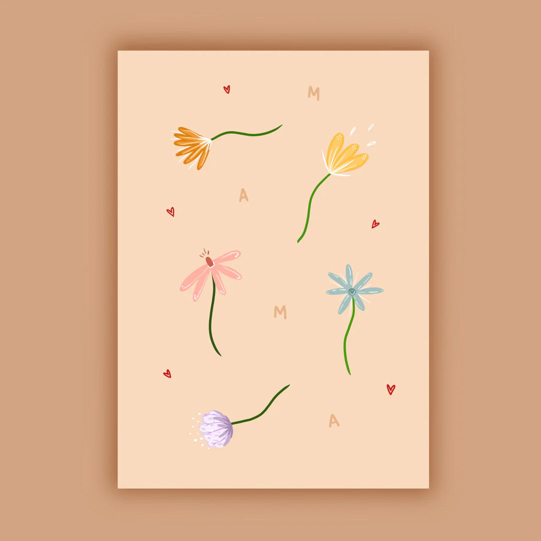Kaart - bloemetjes voor mama