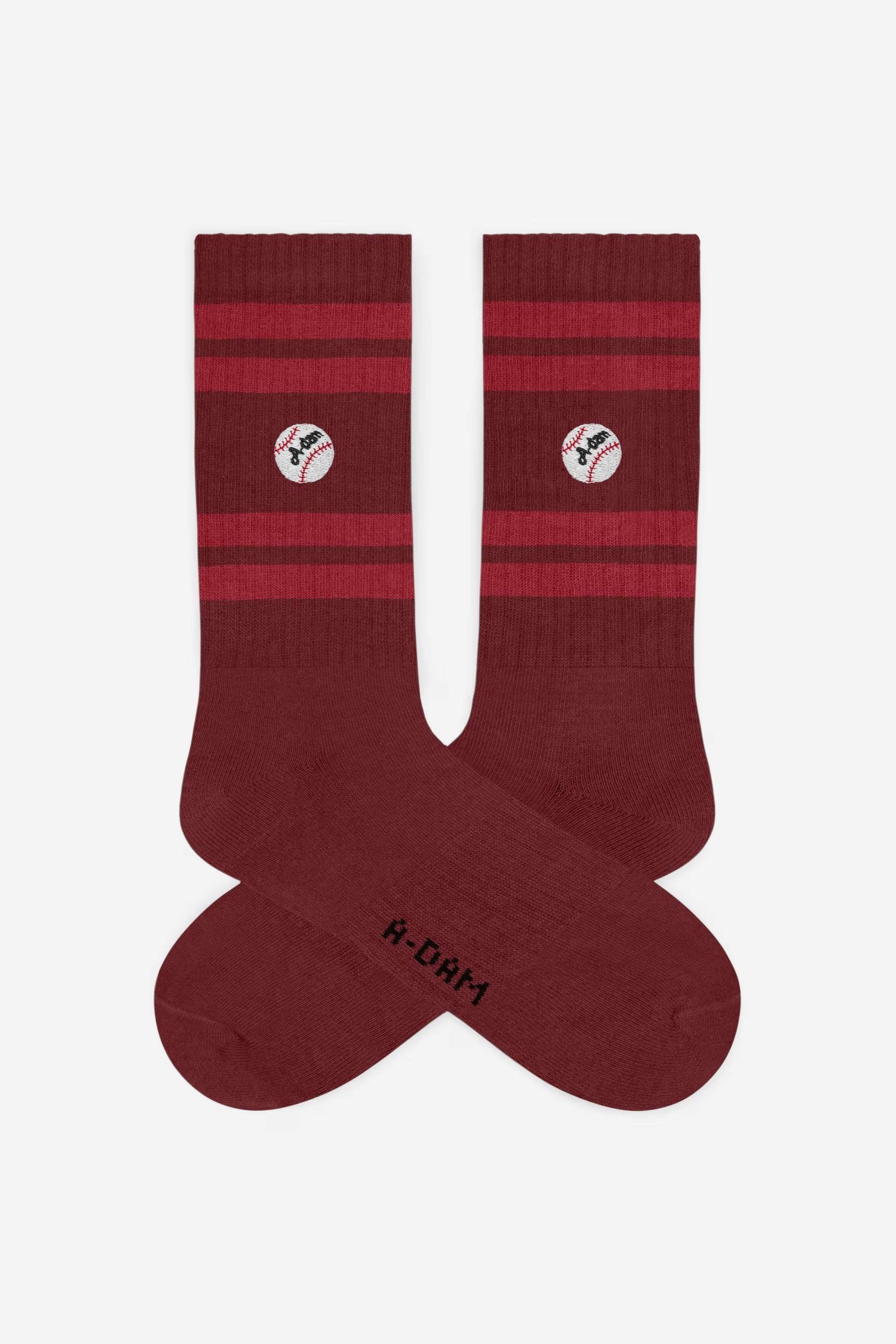 burgundy baseball crew socks