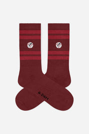 burgundy baseball crew socks