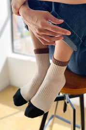 Girlfriend socks - Color block black coffee