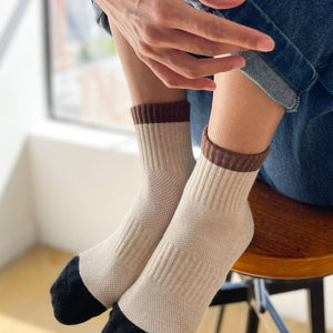 Girlfriend socks - Color block black coffee