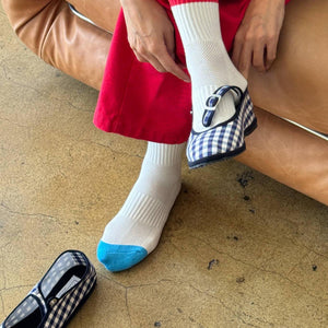 Girlfriend socks - Color block blue Red