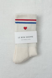 embroidered boyfriend socks - heart