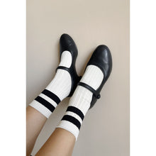 Afbeelding in Gallery-weergave laden, Her varsity socks - Cream black
