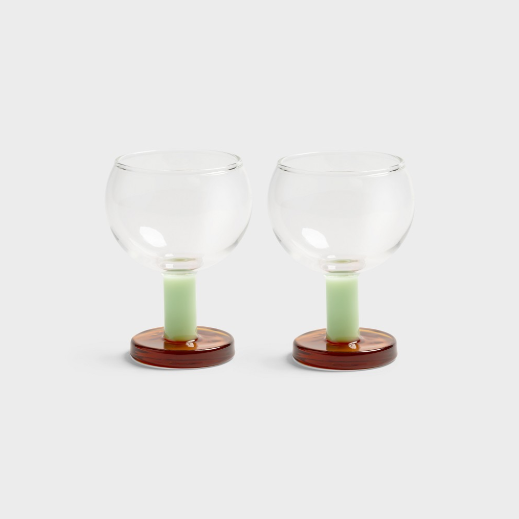 cantine glazen set/2 - amber