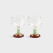 cantine glazen set/2 - amber