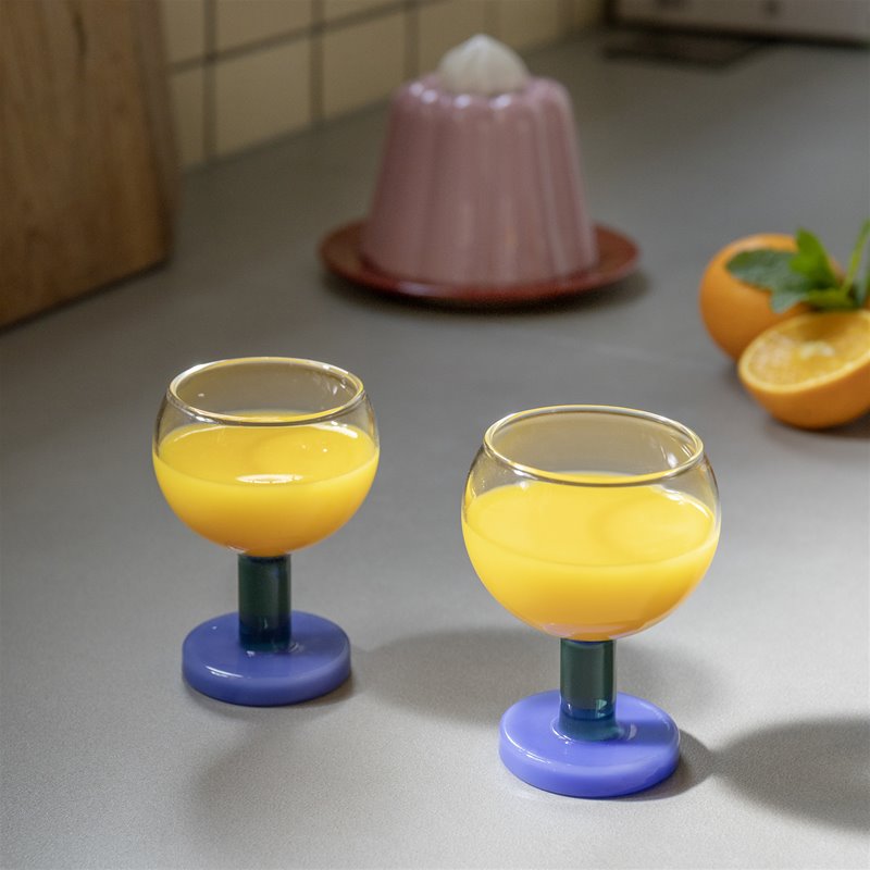 cantine glazen set/2 - blue