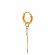 Chain white hoop - oorbel