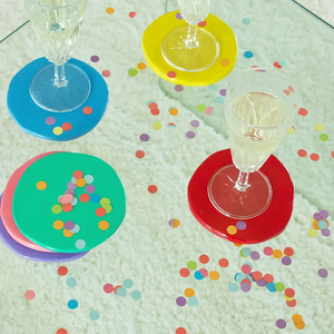 Confetti coasters