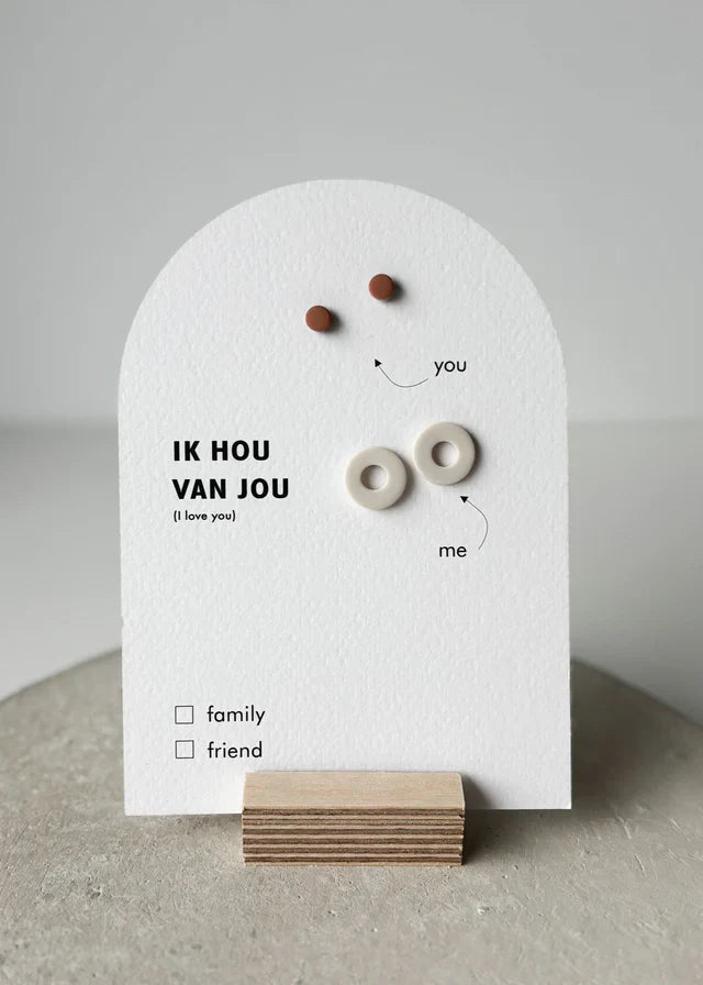Oorbellen - geschenkkaartje