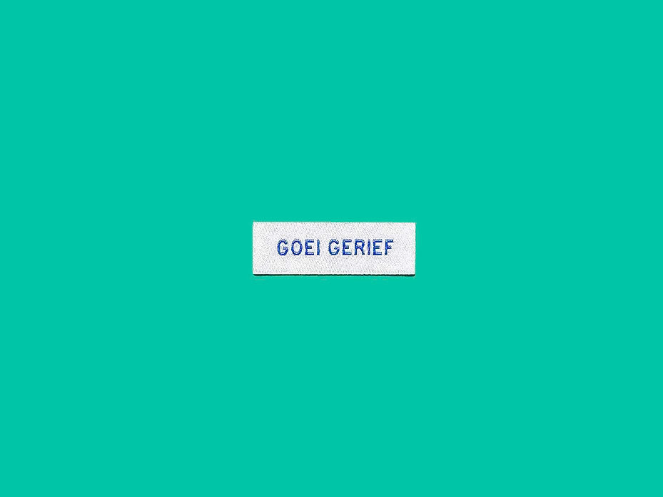 goei gerief - Strijklabel op kaartje
