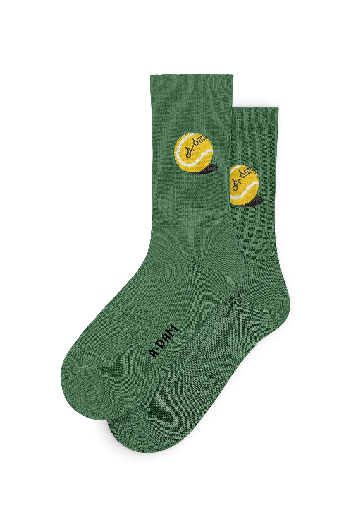 green tennisball crew socks