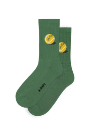 green tennisball crew socks