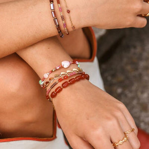 Armband - Half hearts gold