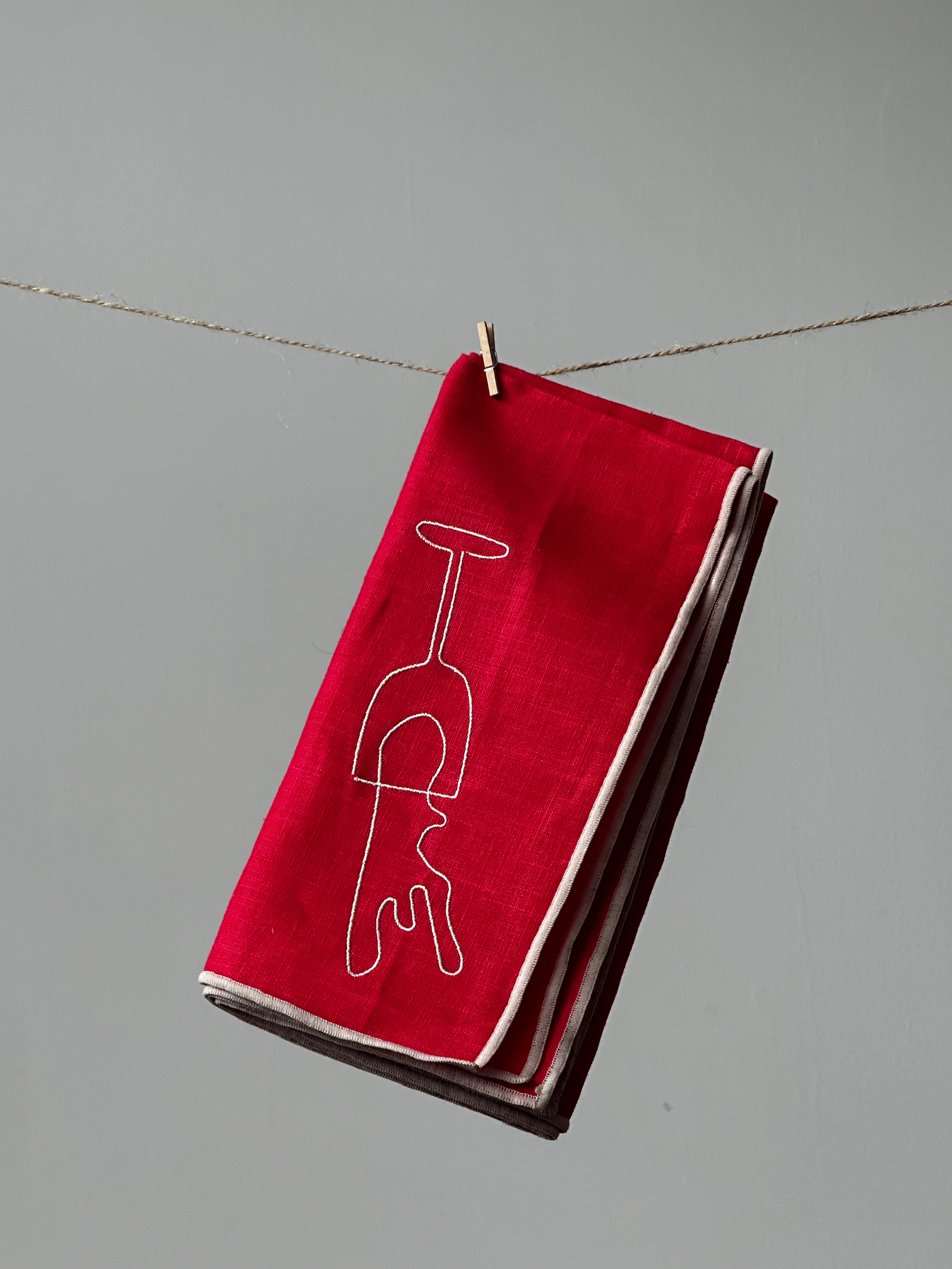 wine - set linnen servetten