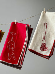 wine - set linnen servetten