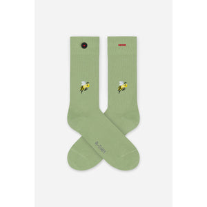 Green bee socks