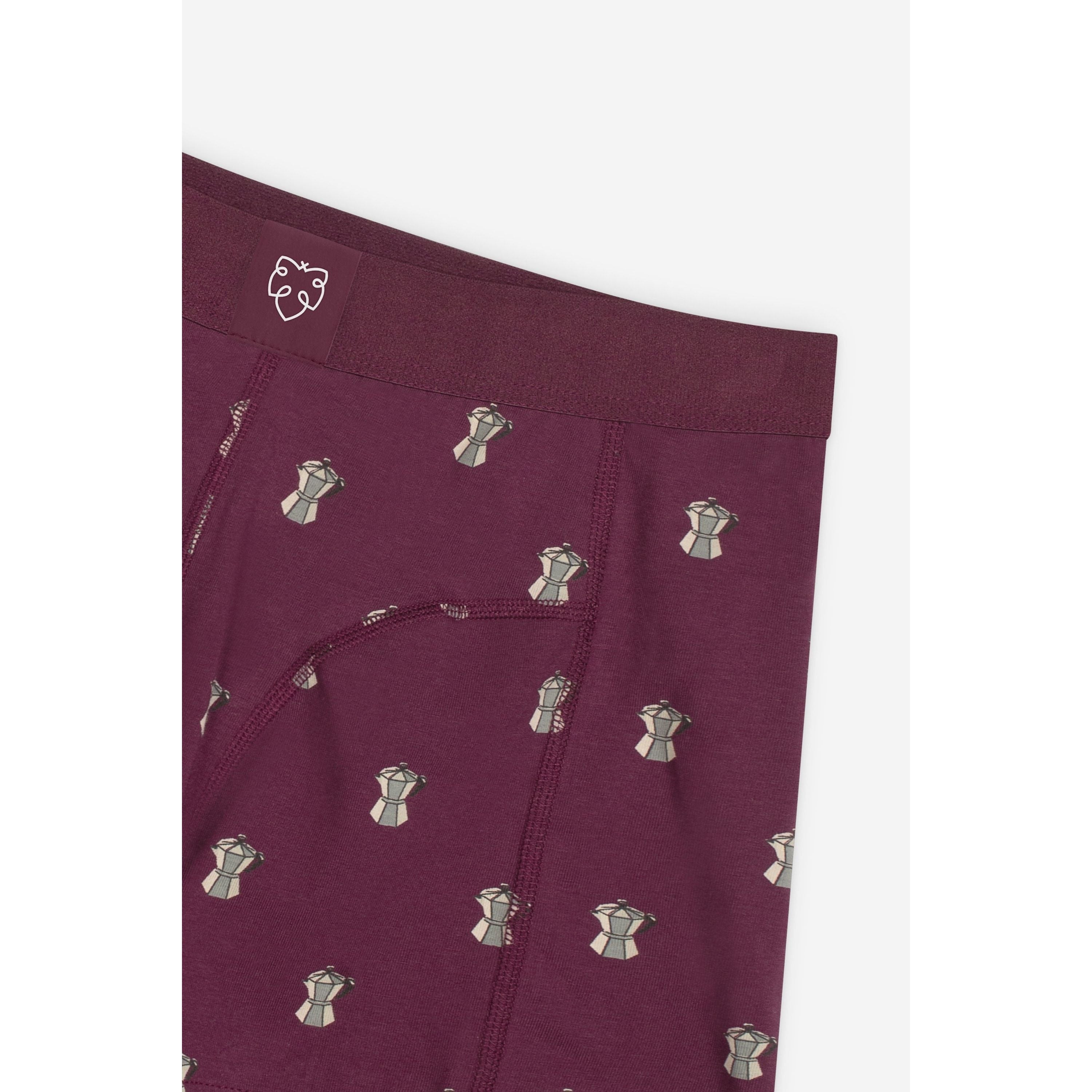 Burgundy percolator boxer brief