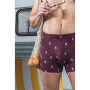 Burgundy percolator boxer brief