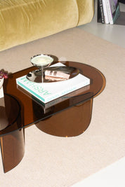 plateau coffee table low glass