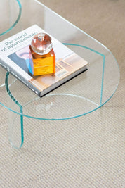plateau coffee table low glass