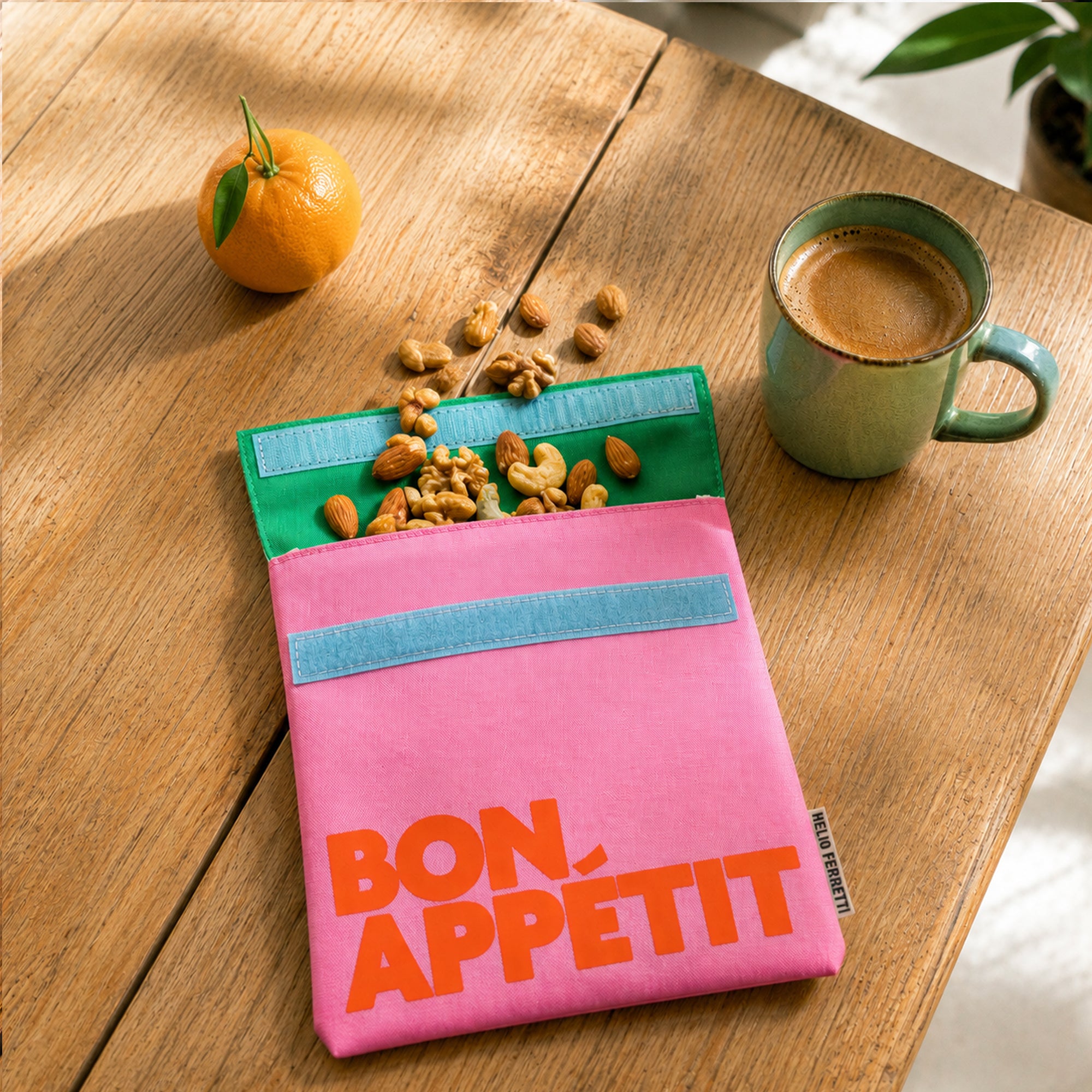 bon appétit pink - herbruikbare snackbag