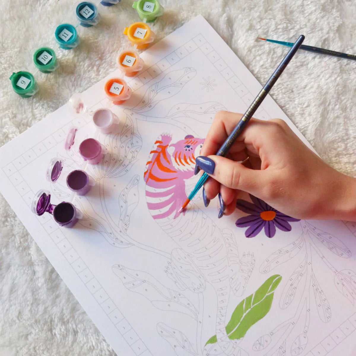 tigre fleuri - paint by numbers kit