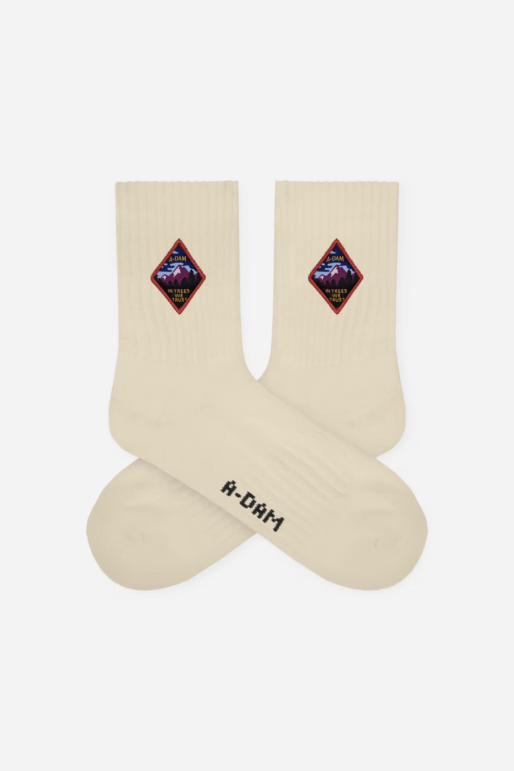 patch trees quarter crew socks