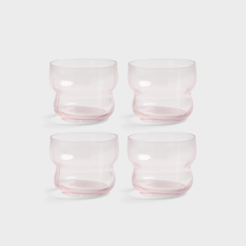 circus glass s/4 - pink