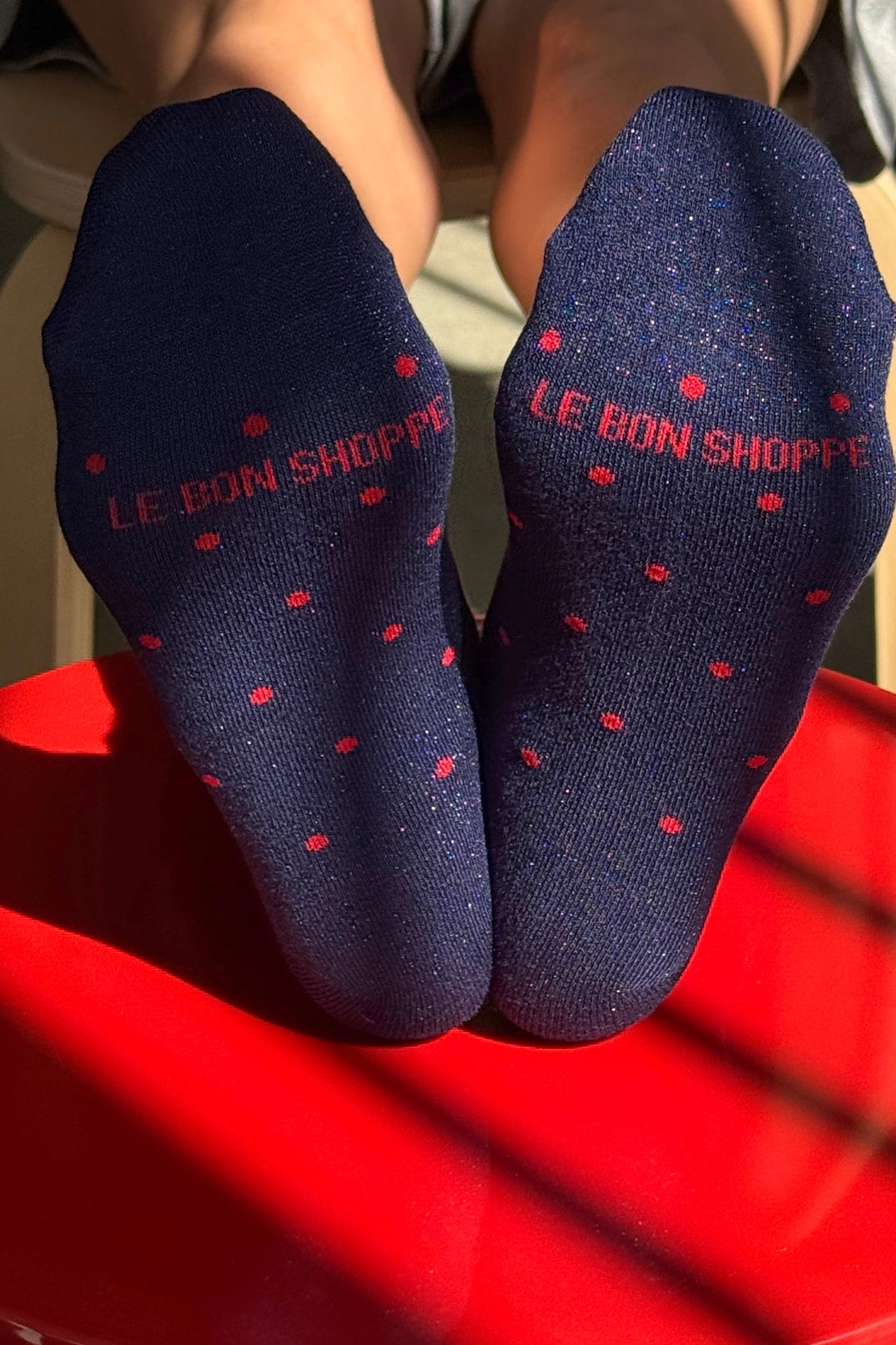 polka dot glitter socks