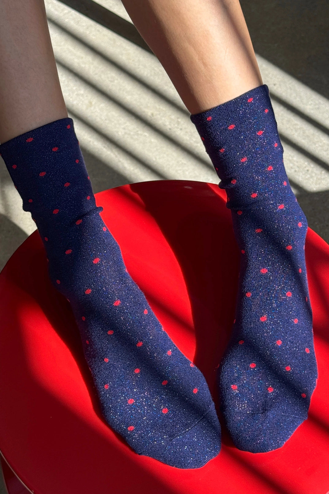 polka dot glitter socks