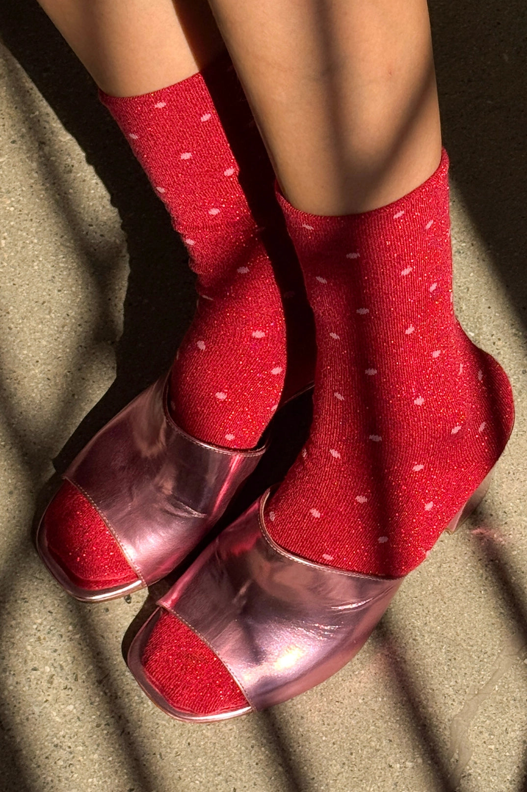 polka dot glitter socks