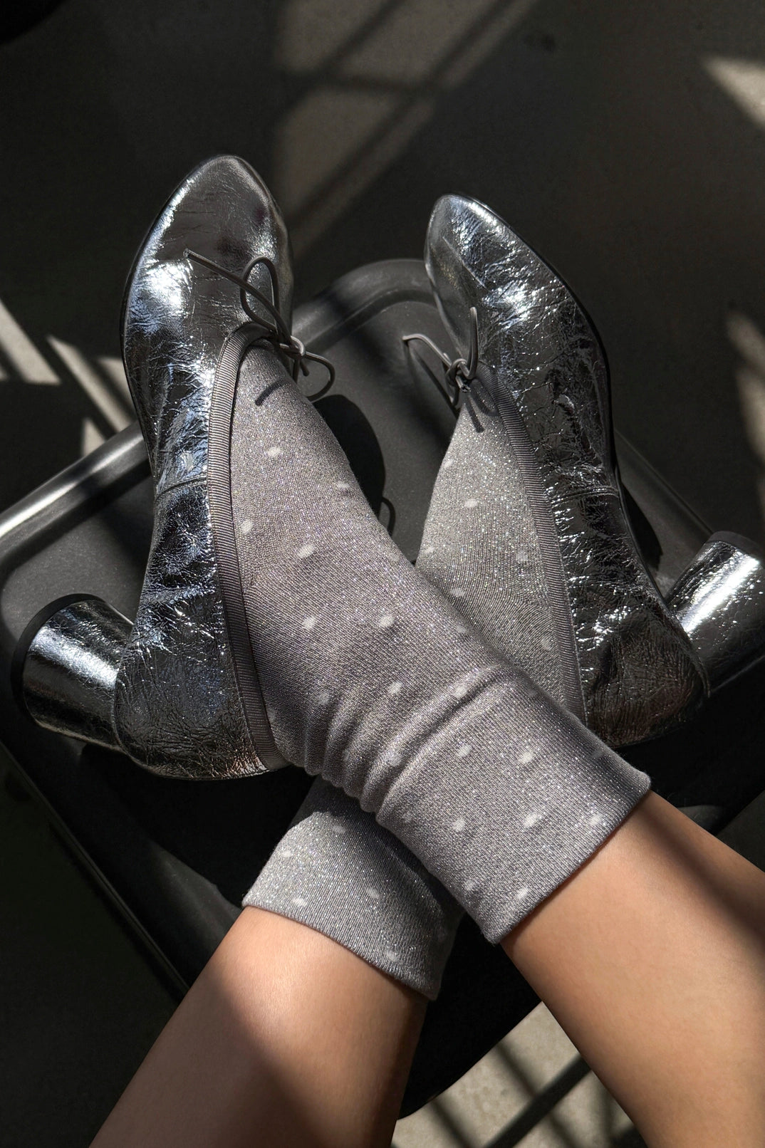 polka dot glitter socks