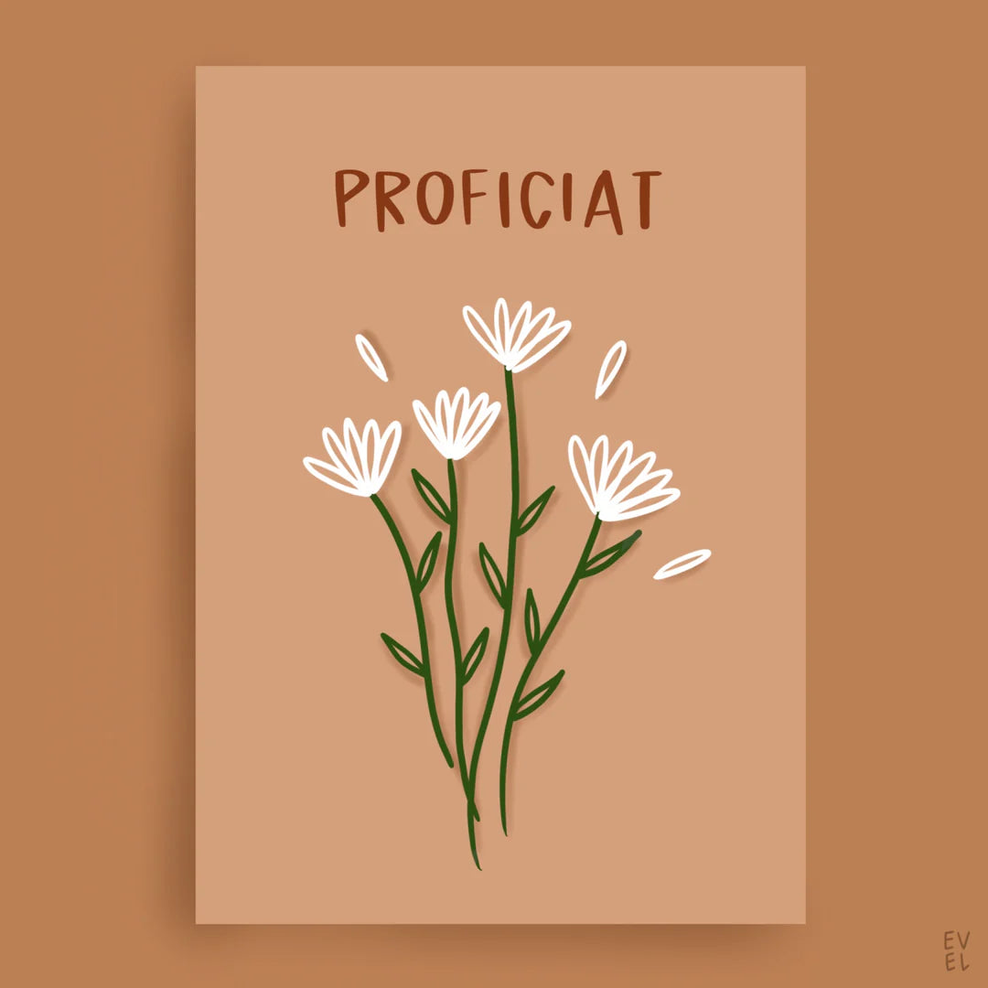 Kaart - proficiat met bloemen