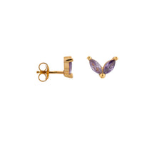 Afbeelding in Gallery-weergave laden, Oorbellen - Purple leaves and star gold (mix)
