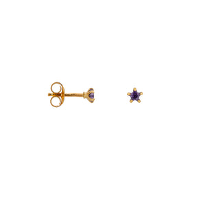 Oorbellen - Purple star gold