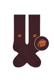 school bag burgundy socks