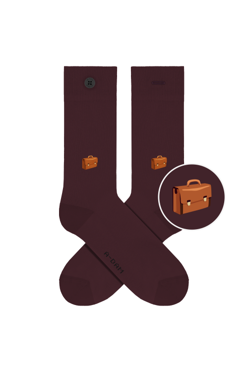 school bag burgundy socks