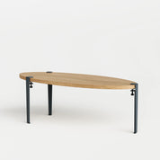 ovale salontafel - eikenhout