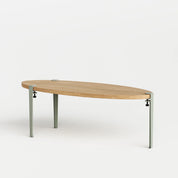 ovale salontafel - eikenhout