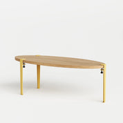 ovale salontafel - eikenhout