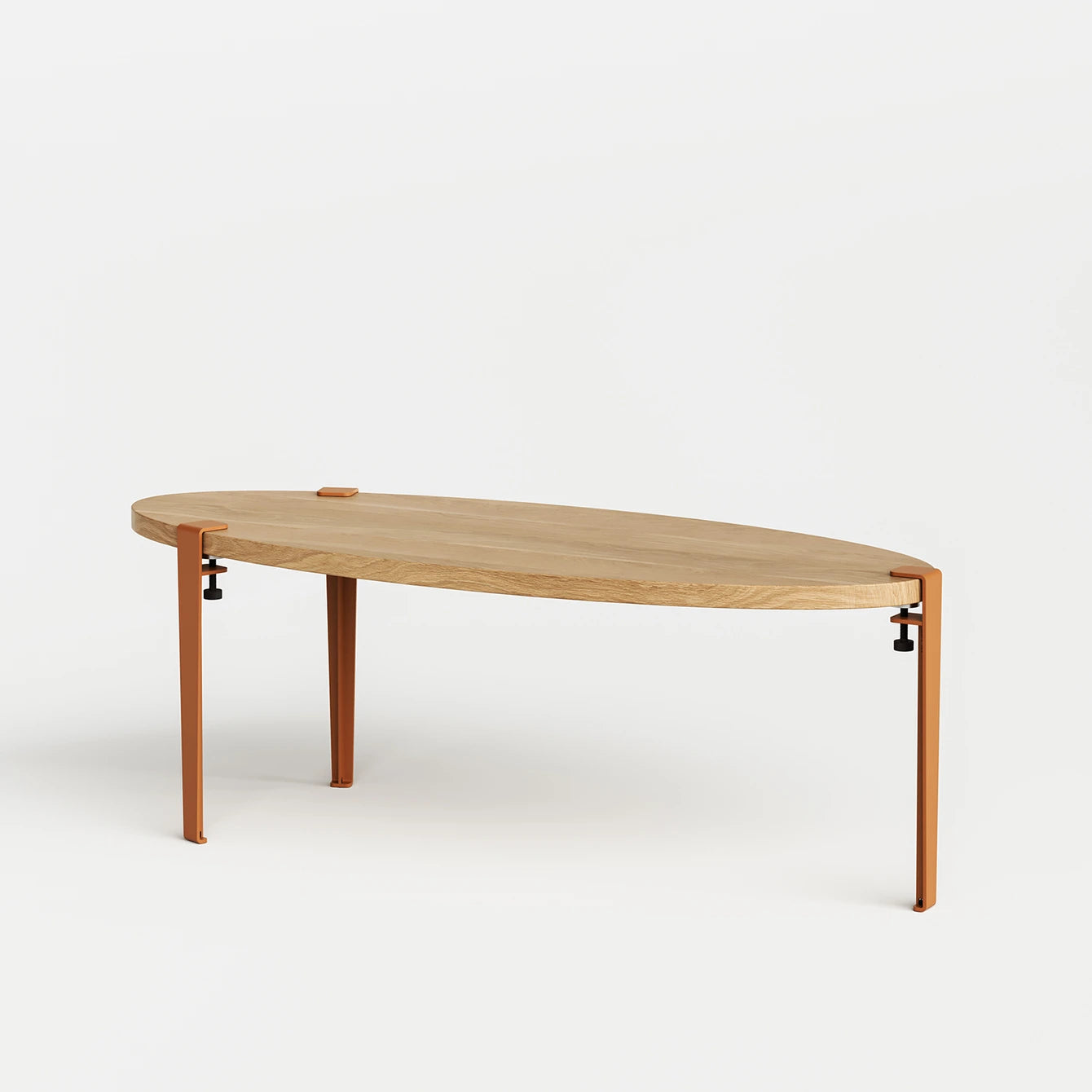 ovale salontafel - eikenhout